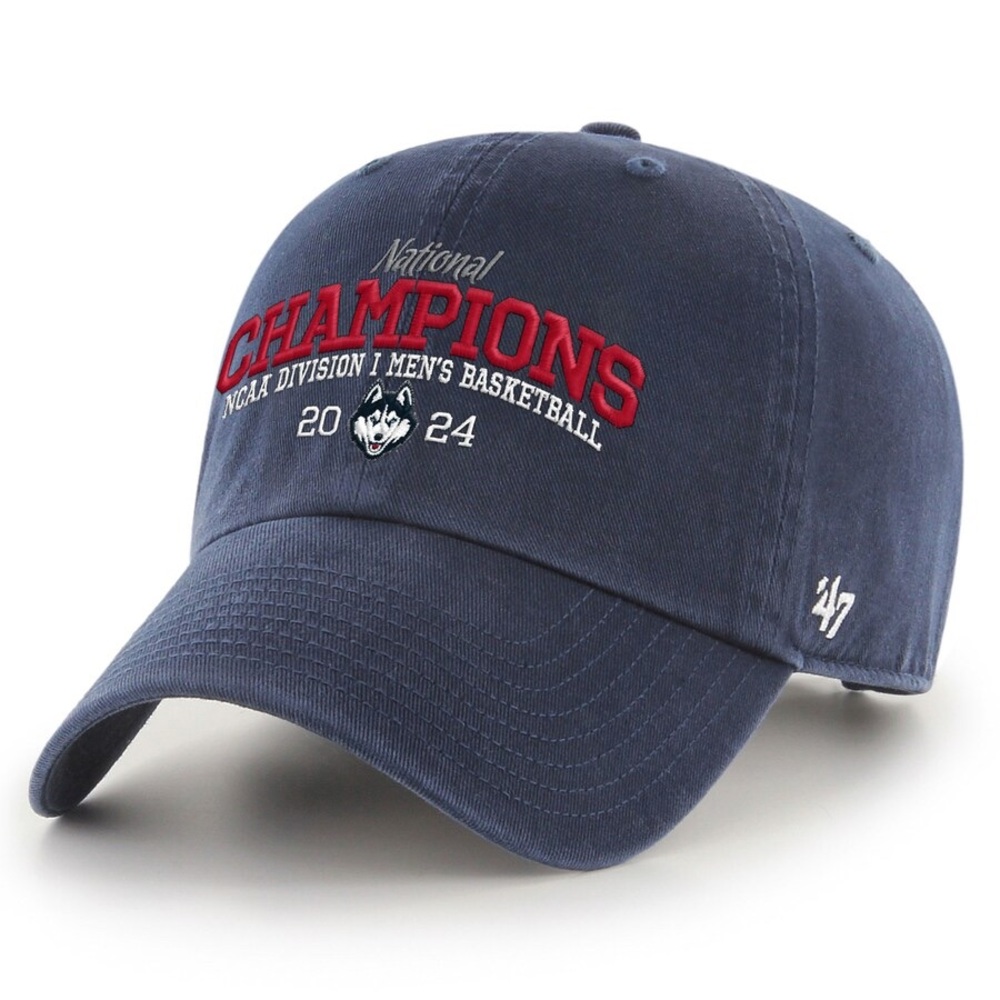 UConn Huskies '47 2024 NCAA Men's Basketball Nat’l Champs Adjustable Hat Navy
